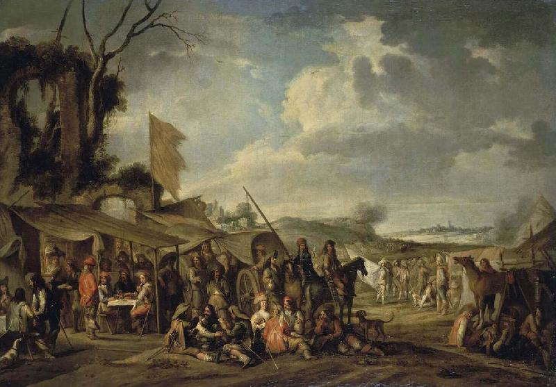 Cornelis de Wael A Camp by the Ruins oil painting image